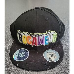 Rocawear Fitted Hat Size 8 Approved by Jay-Z Black Embroidered Spell Out